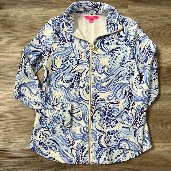 Lilly Pulitzer Leona Zip Up Jacket UPF 50+ sz Xs - Picture 1 of 6